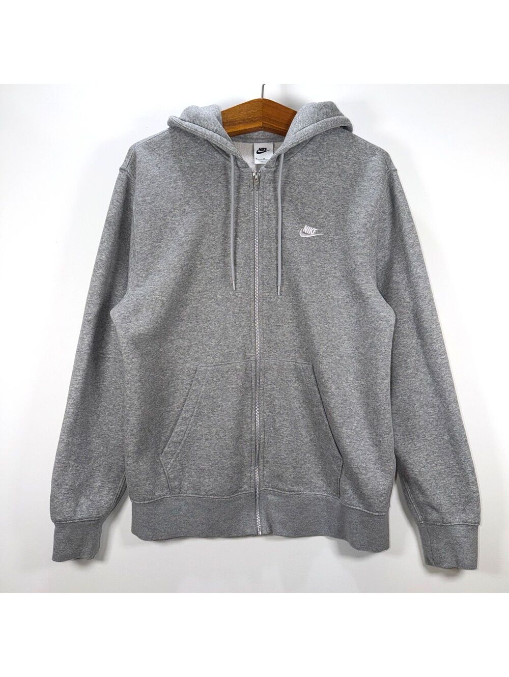 Nike Grey Club Fleece Full-Zip Hoodie - M